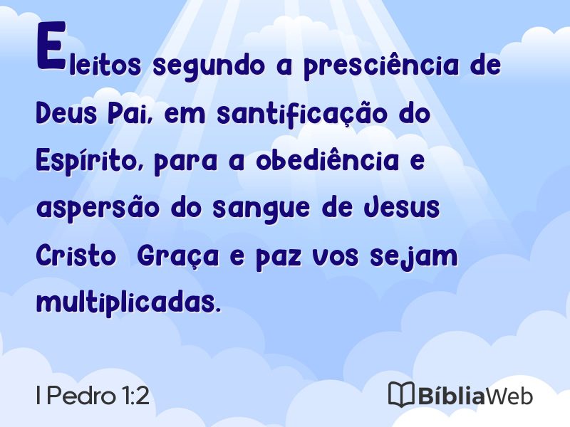 I Pedro 1:2 em imagem para compartilhar