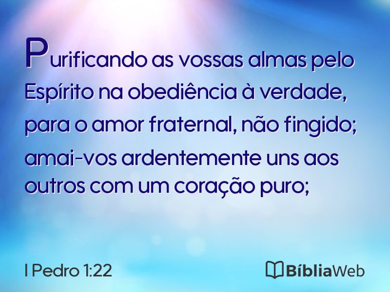 I Pedro 1:22 em imagem para compartilhar