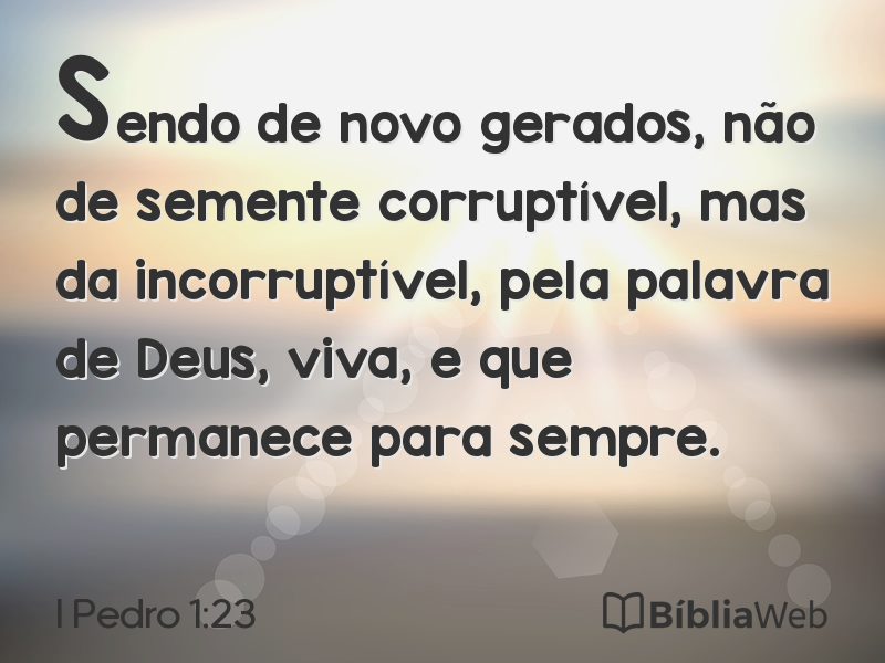 I Pedro 1:23 em imagem para compartilhar
