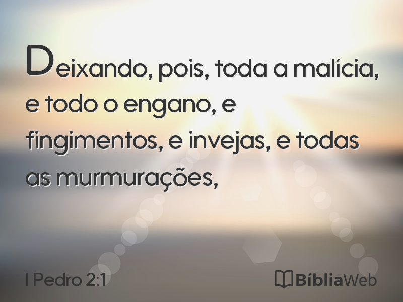 I Pedro 2:1 em imagem para compartilhar