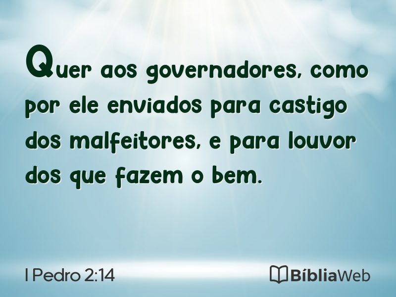 I Pedro 2:14 em imagem para compartilhar
