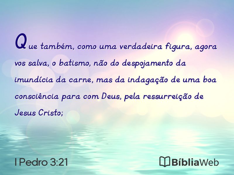 I Pedro 3:21 em imagem para compartilhar