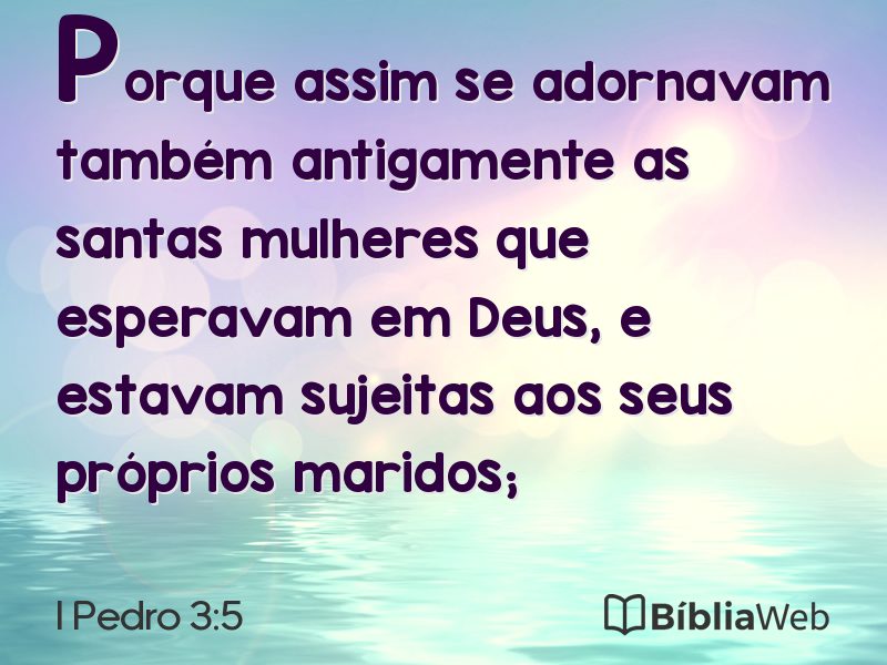 I Pedro 3:5 em imagem para compartilhar