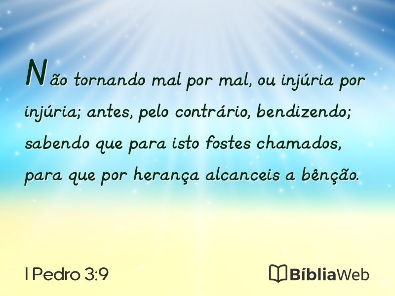 I Pedro 3:9 em imagem para compartilhar