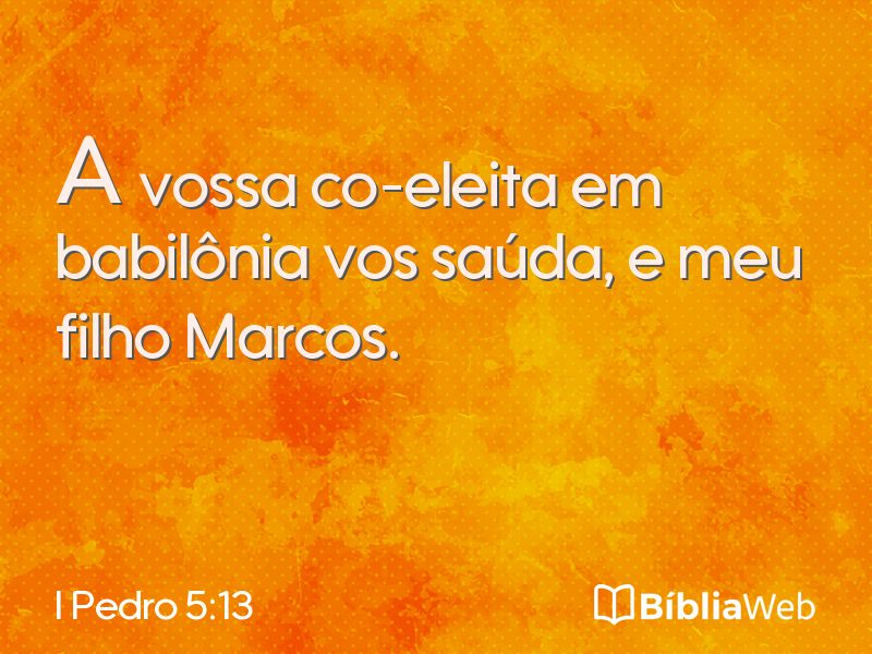 I Pedro 5:13 em imagem para compartilhar
