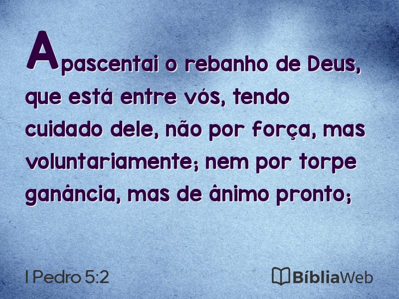 I Pedro 5:2 em imagem para compartilhar