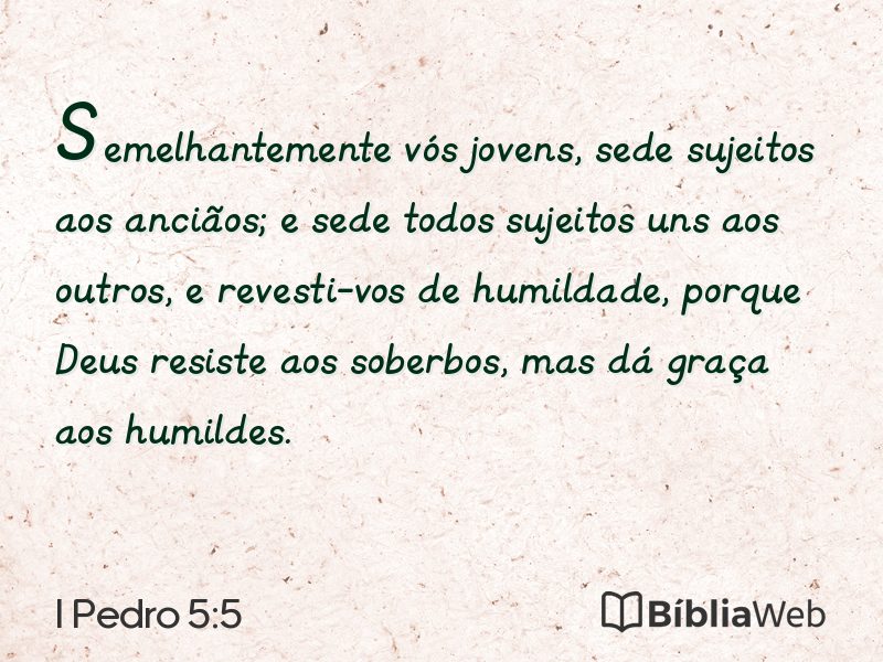 I Pedro 5:5 em imagem para compartilhar
