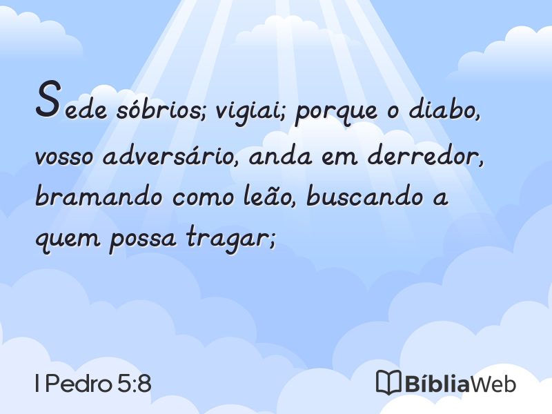 I Pedro 5:8 em imagem para compartilhar