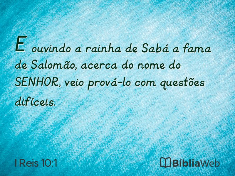 I Reis 10:1 em imagem para compartilhar