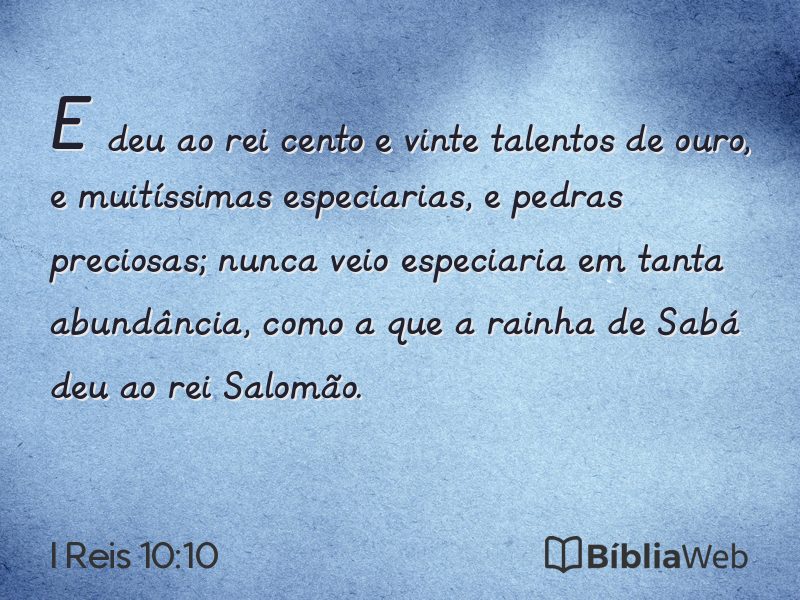 I Reis 10:10 em imagem para compartilhar