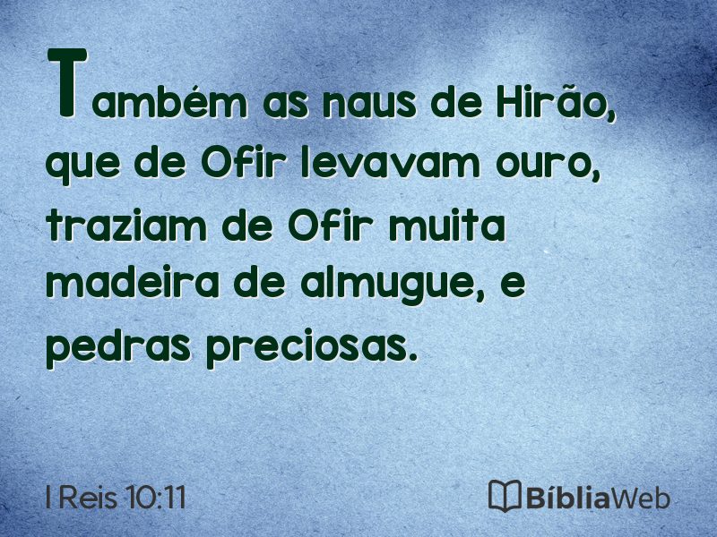 I Reis 10:11 em imagem para compartilhar