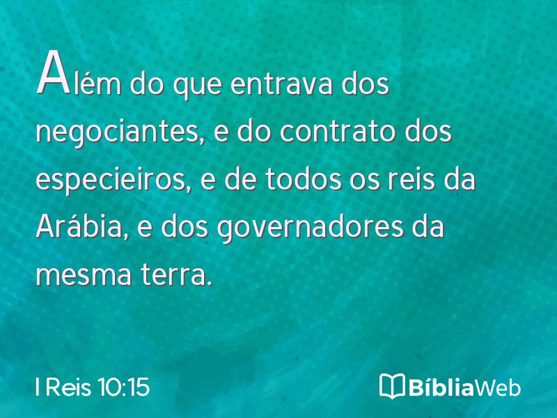 I Reis 10:15 em imagem para compartilhar