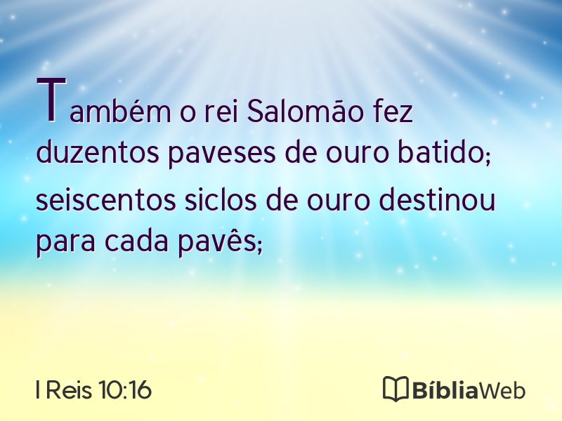 I Reis 10:16 em imagem para compartilhar
