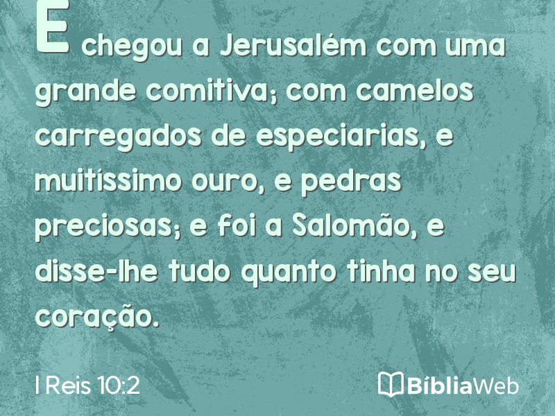 I Reis 10:2 em imagem para compartilhar
