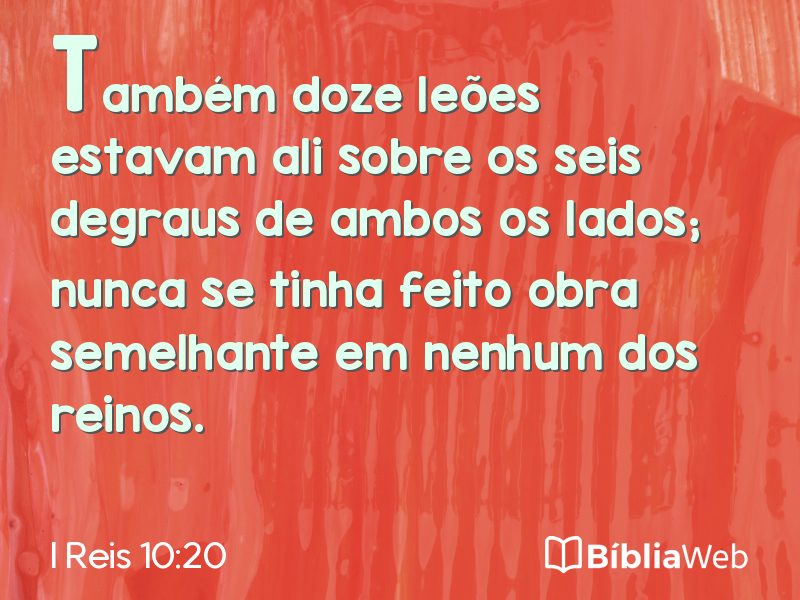 I Reis 10:20 em imagem para compartilhar