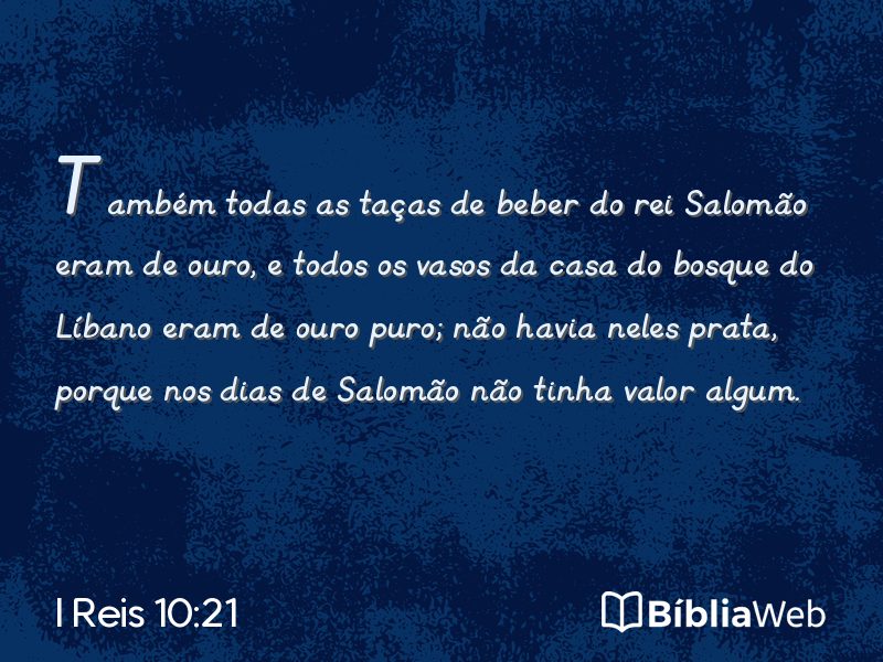 I Reis 10:21 em imagem para compartilhar