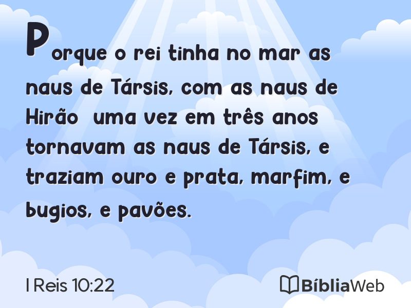 I Reis 10:22 em imagem para compartilhar