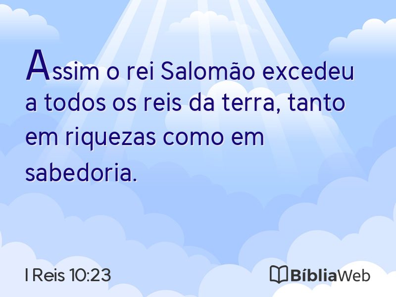 I Reis 10:23 em imagem para compartilhar