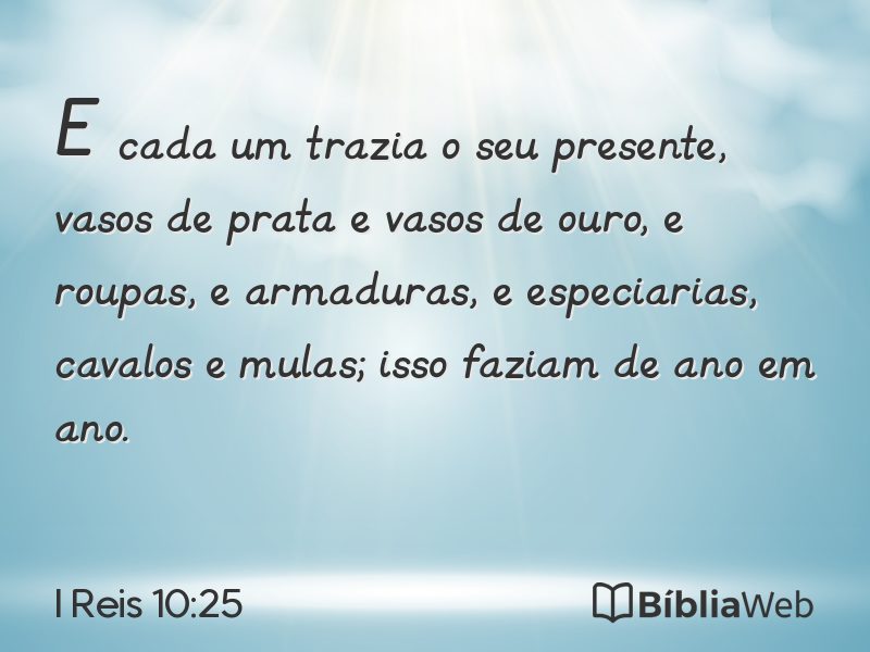 I Reis 10:25 em imagem para compartilhar