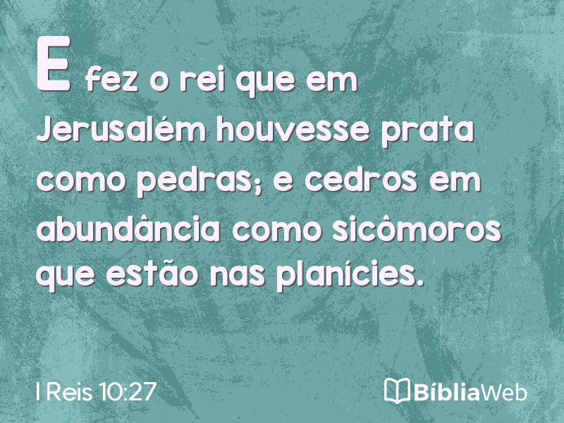I Reis 10:27 em imagem para compartilhar