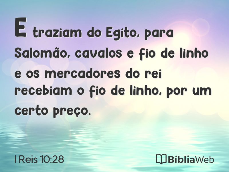 I Reis 10:28 em imagem para compartilhar