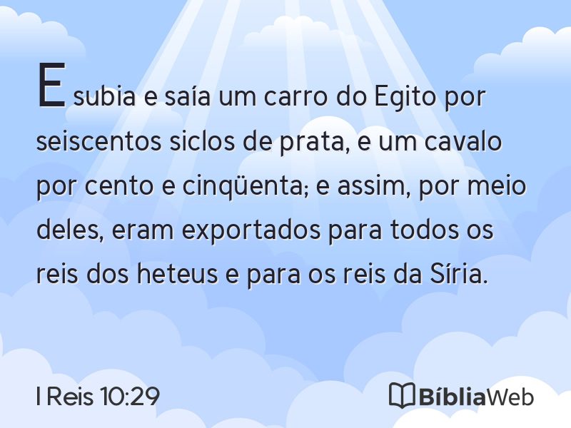 I Reis 10:29 em imagem para compartilhar