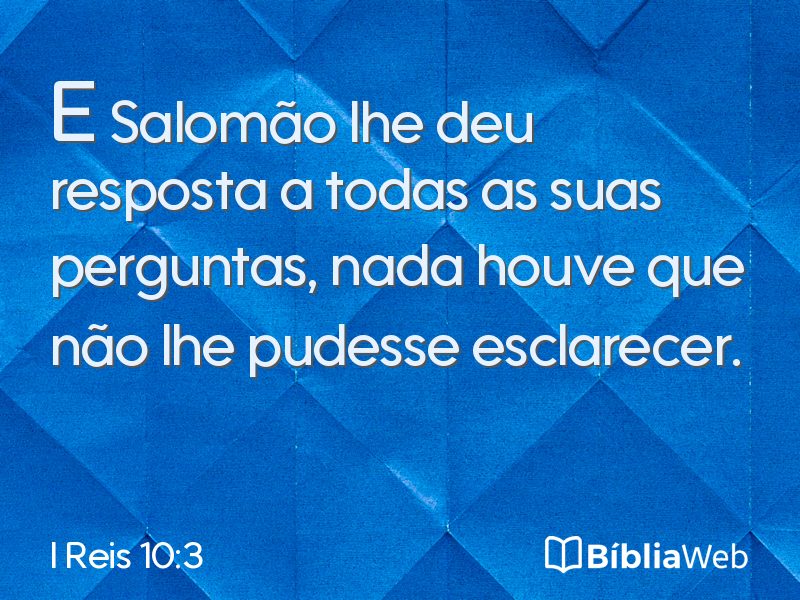 I Reis 10:3 em imagem para compartilhar