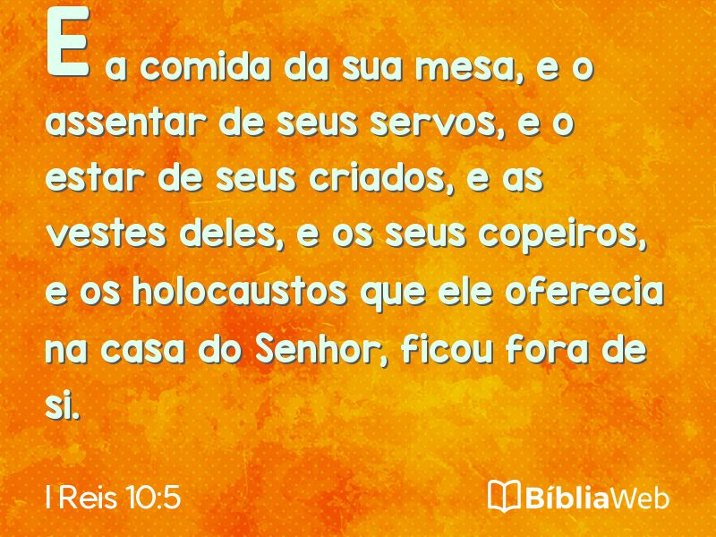 I Reis 10:5 em imagem para compartilhar