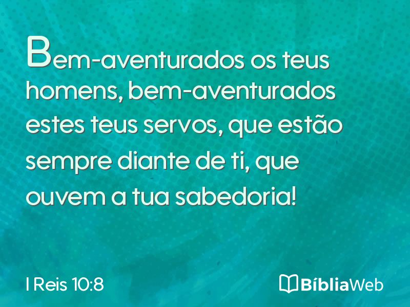 I Reis 10:8 em imagem para compartilhar