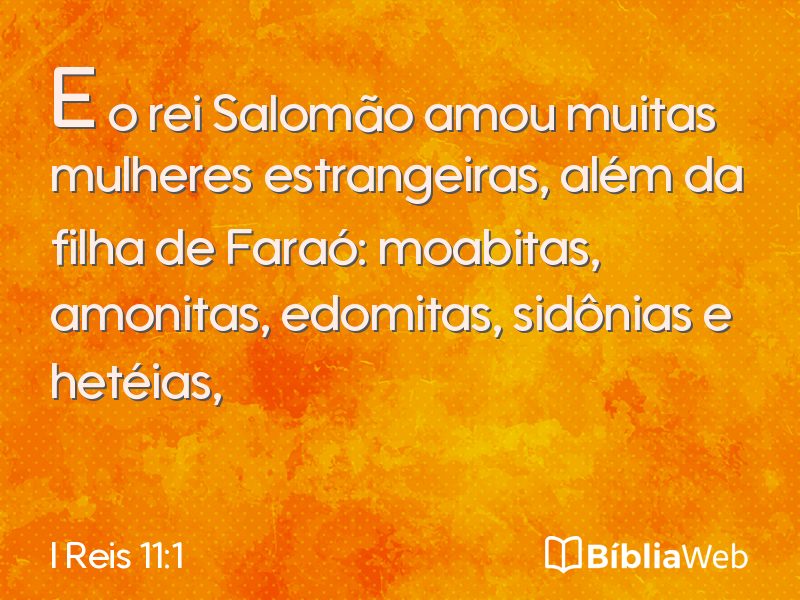 I Reis 11:1 em imagem para compartilhar