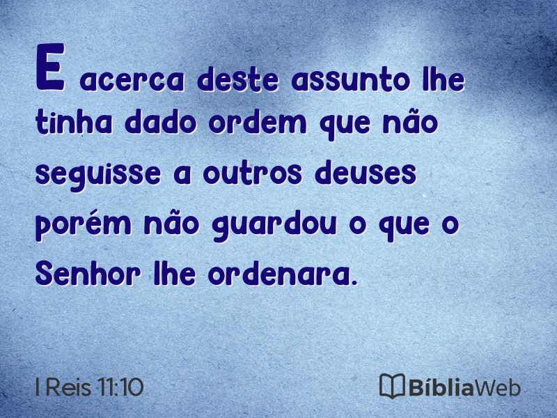 I Reis 11:10 em imagem para compartilhar