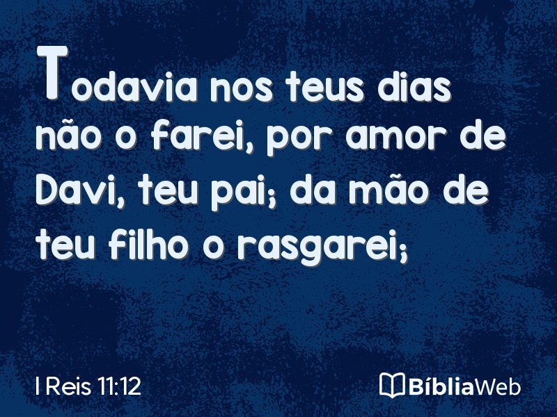 I Reis 11:12 em imagem para compartilhar