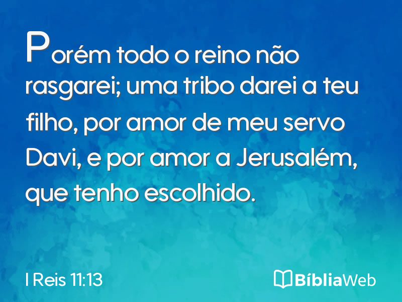 I Reis 11:13 em imagem para compartilhar
