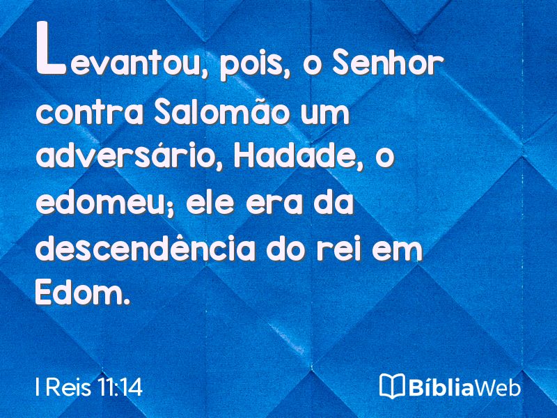 I Reis 11:14 em imagem para compartilhar