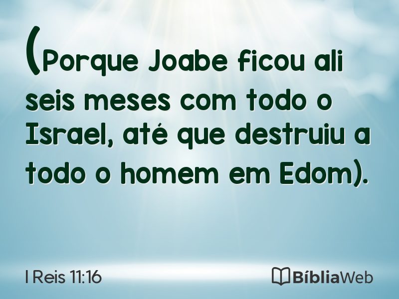 I Reis 11:16 em imagem para compartilhar