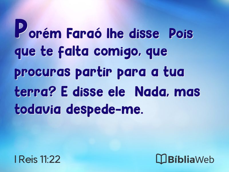 I Reis 11:22 em imagem para compartilhar