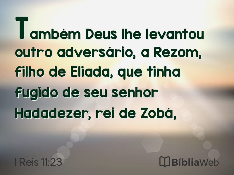 I Reis 11:23 em imagem para compartilhar