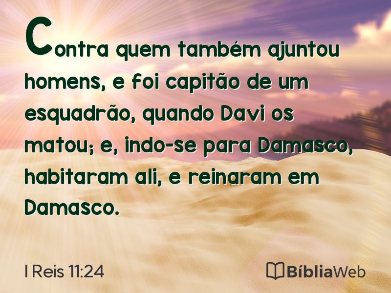 I Reis 11:24 em imagem para compartilhar