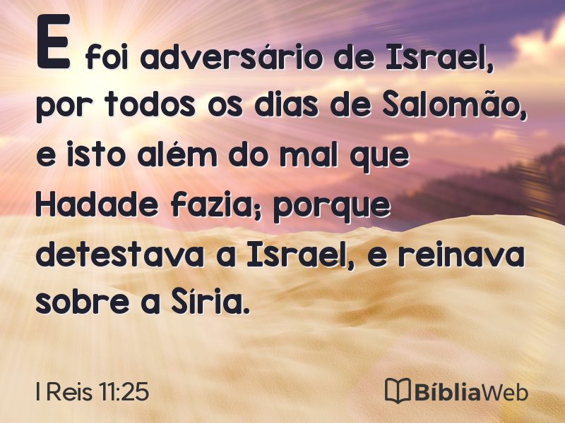 I Reis 11:25 em imagem para compartilhar