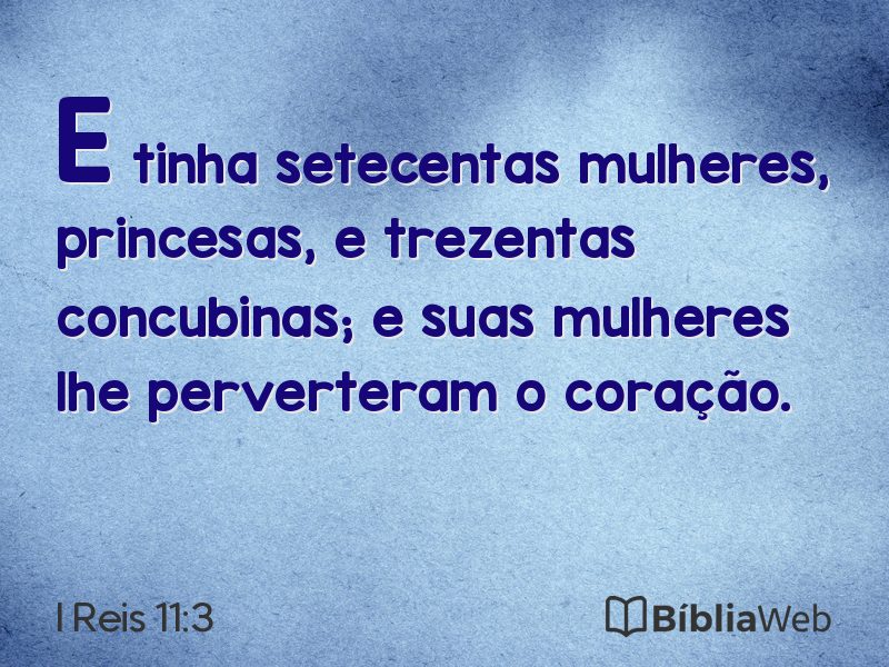 I Reis 11:3 em imagem para compartilhar
