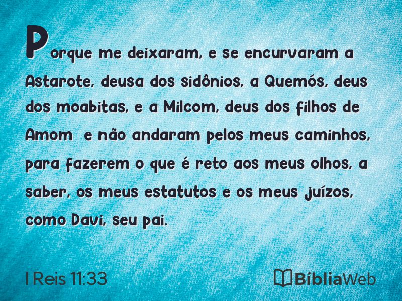 I Reis 11:33 em imagem para compartilhar