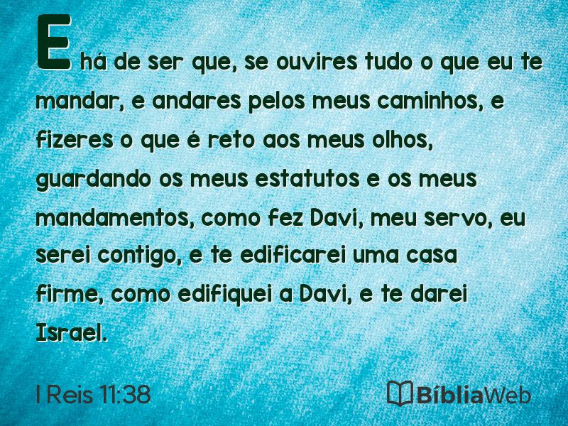 I Reis 11:38 em imagem para compartilhar