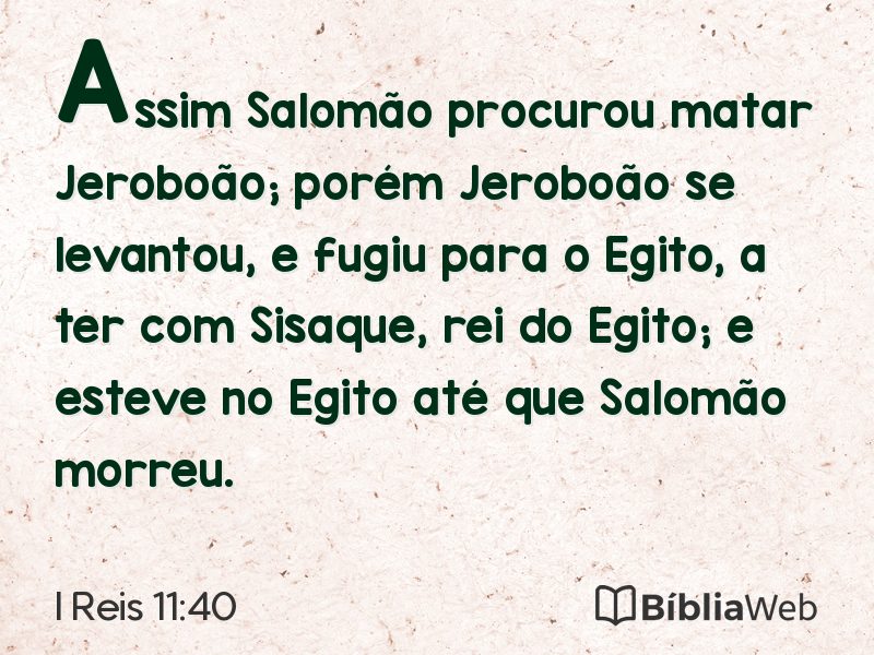 I Reis 11:40 em imagem para compartilhar