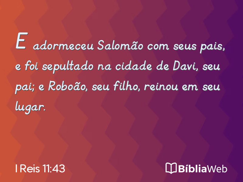 I Reis 11:43 em imagem para compartilhar