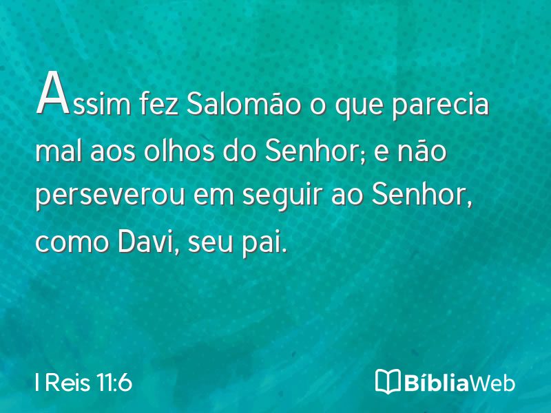 I Reis 11:6 em imagem para compartilhar