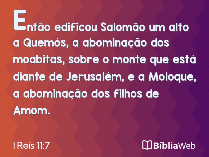 I Reis 11:7 em imagem para compartilhar