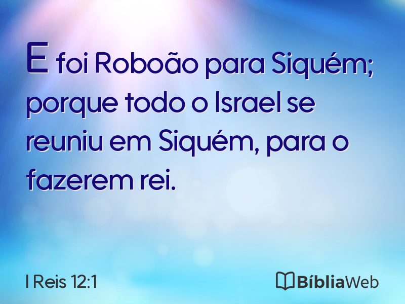 I Reis 12:1 em imagem para compartilhar