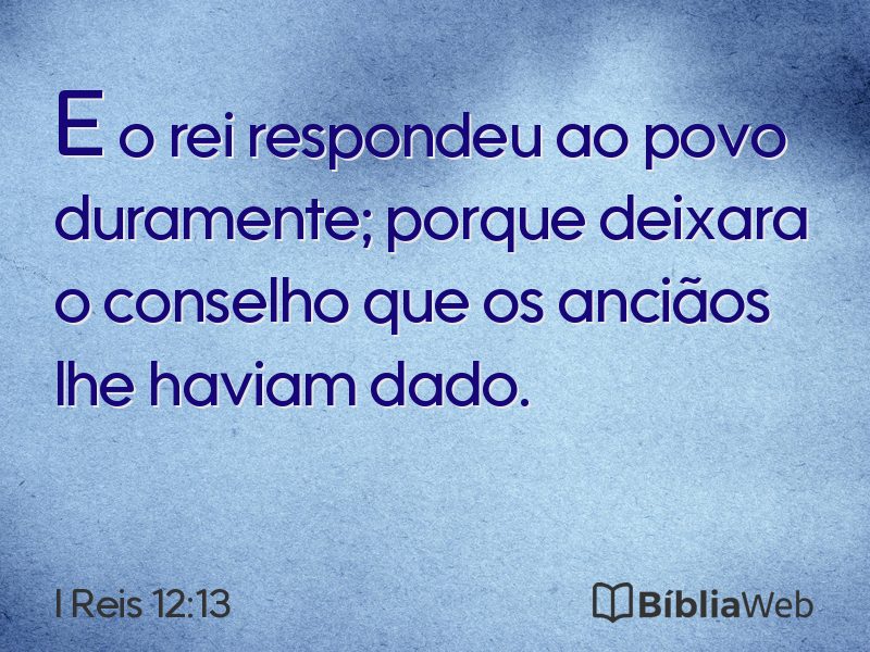 I Reis 12:13 em imagem para compartilhar