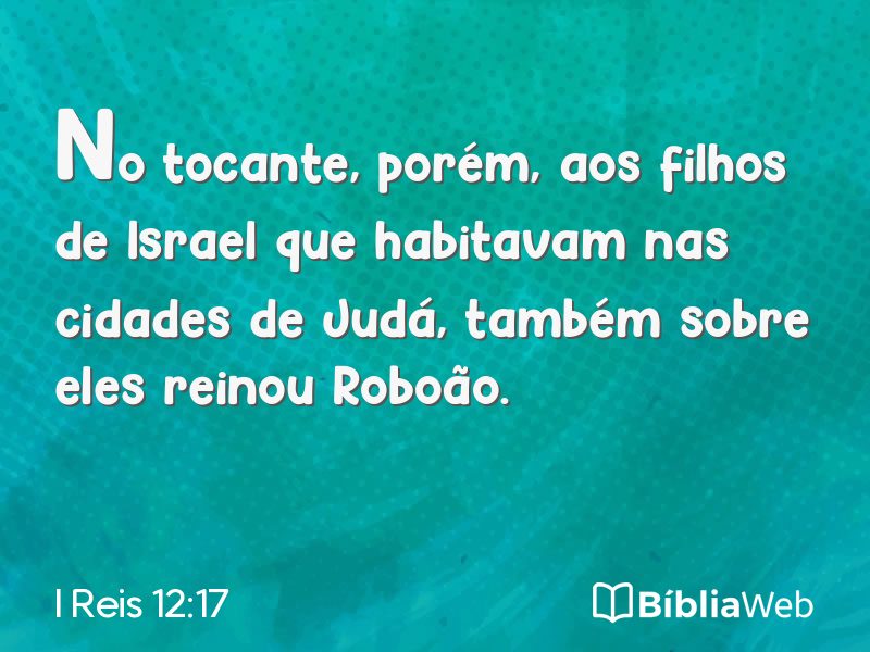 I Reis 12:17 em imagem para compartilhar
