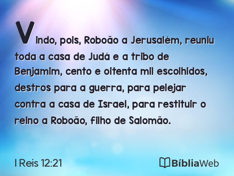 I Reis 12:21 em imagem para compartilhar